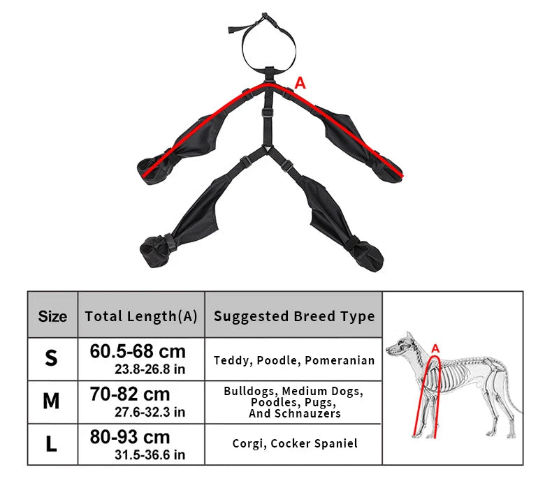 Reflective Dog Suspender Boots